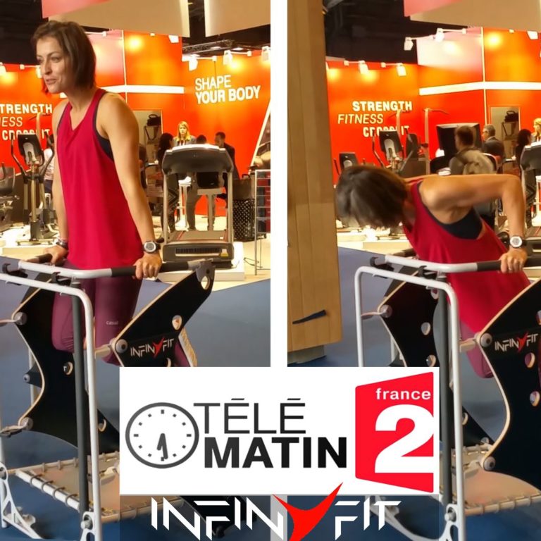 L'infinyFit présenté par Julie Ferrez sur le plateau de Télé Matin le 25 mars 2017 à la suite du sujet sur le salon BodyFitness 2017